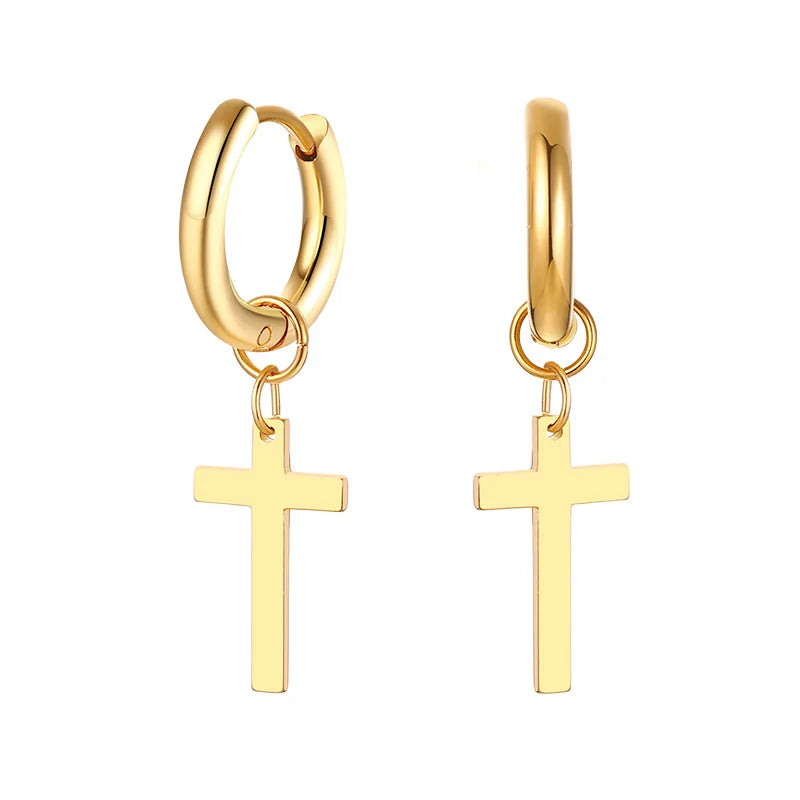 Brinco Masculi em Aço Cross (Par)
