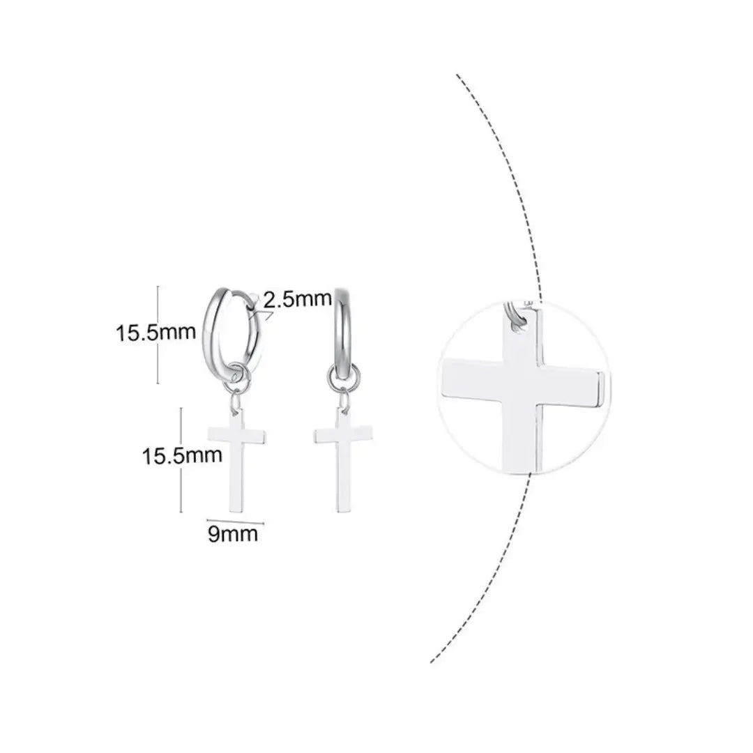 Brinco Masculi em Aço Cross (Par)