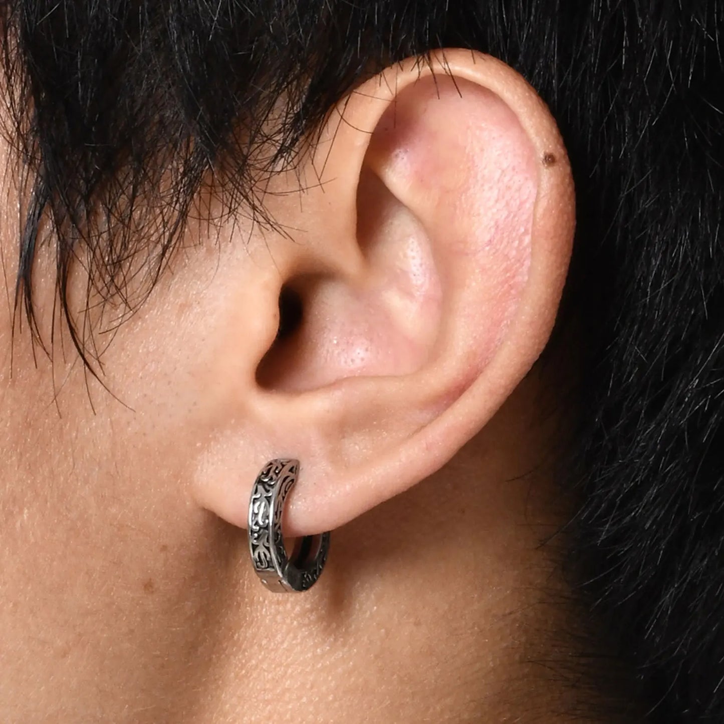 Brinco Masculino Argola em Aço Thick Hoop (Par)