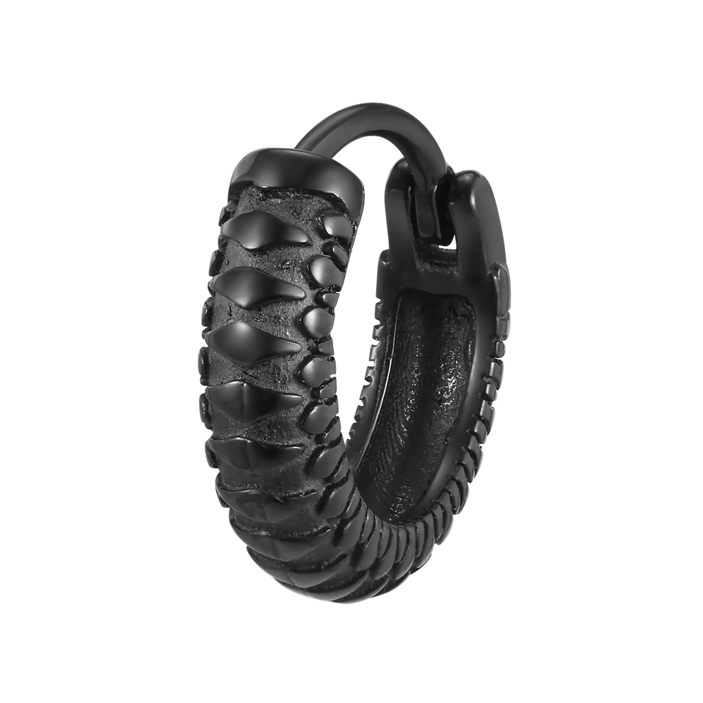 Brinco Masculino em Aço Argola Black Snake