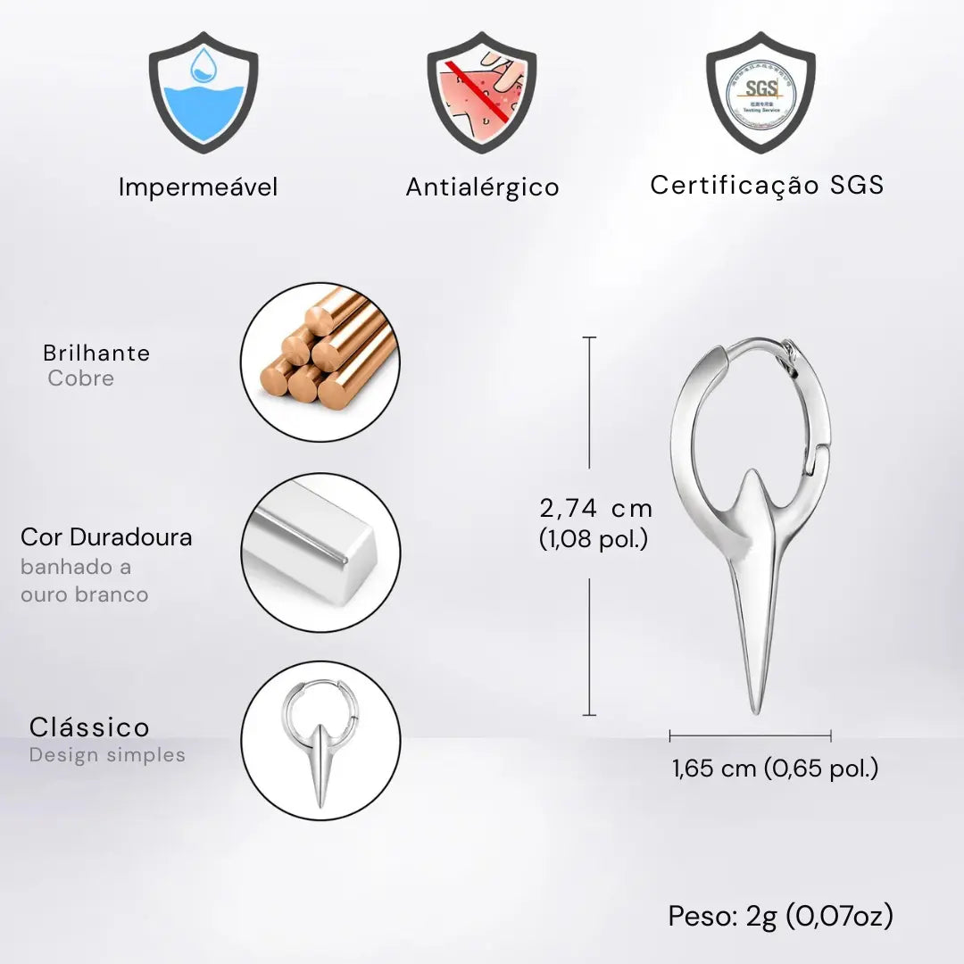 Brinco Masculino em Aço Argola Spear