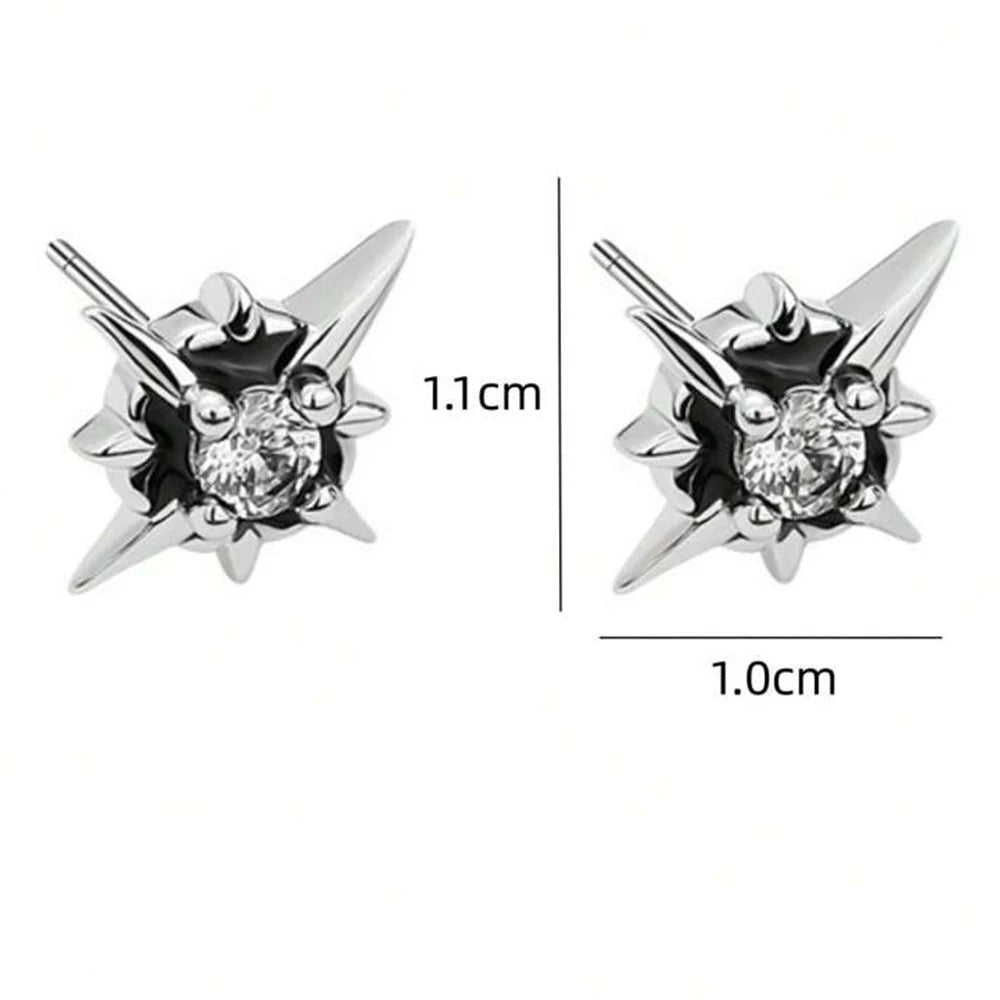 Brinco Masculino em Aço Inox Star Stud (Par)