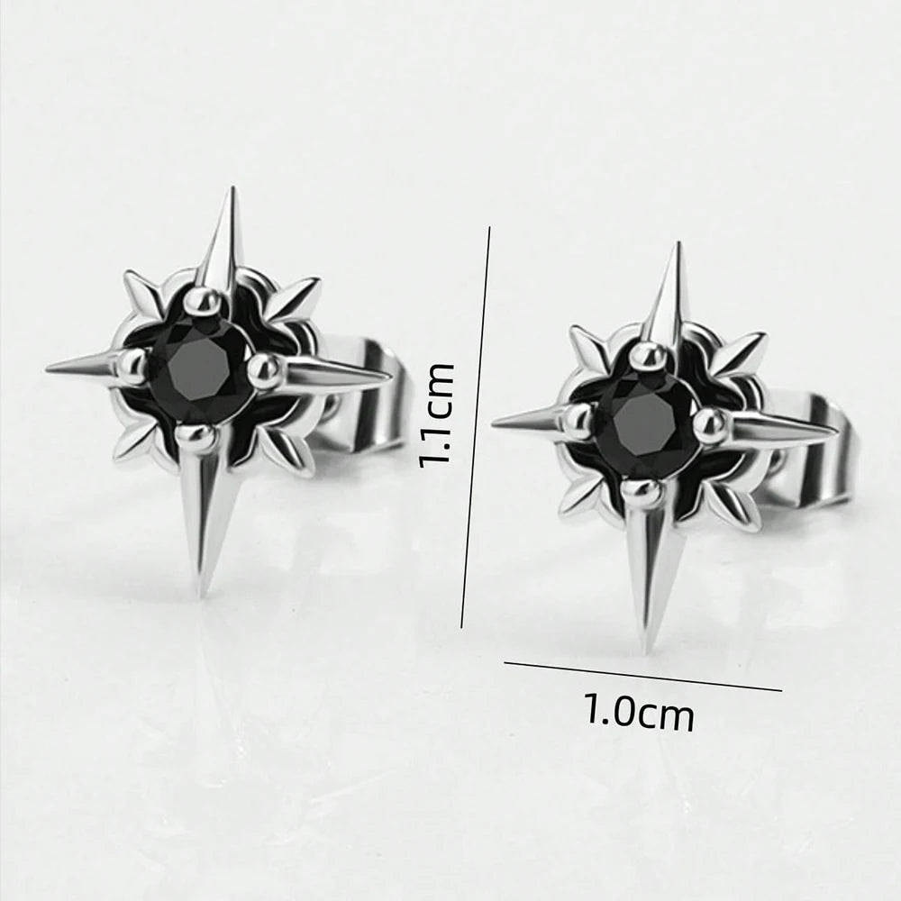 Brinco Masculino em Aço Inox Star Stud (Par)