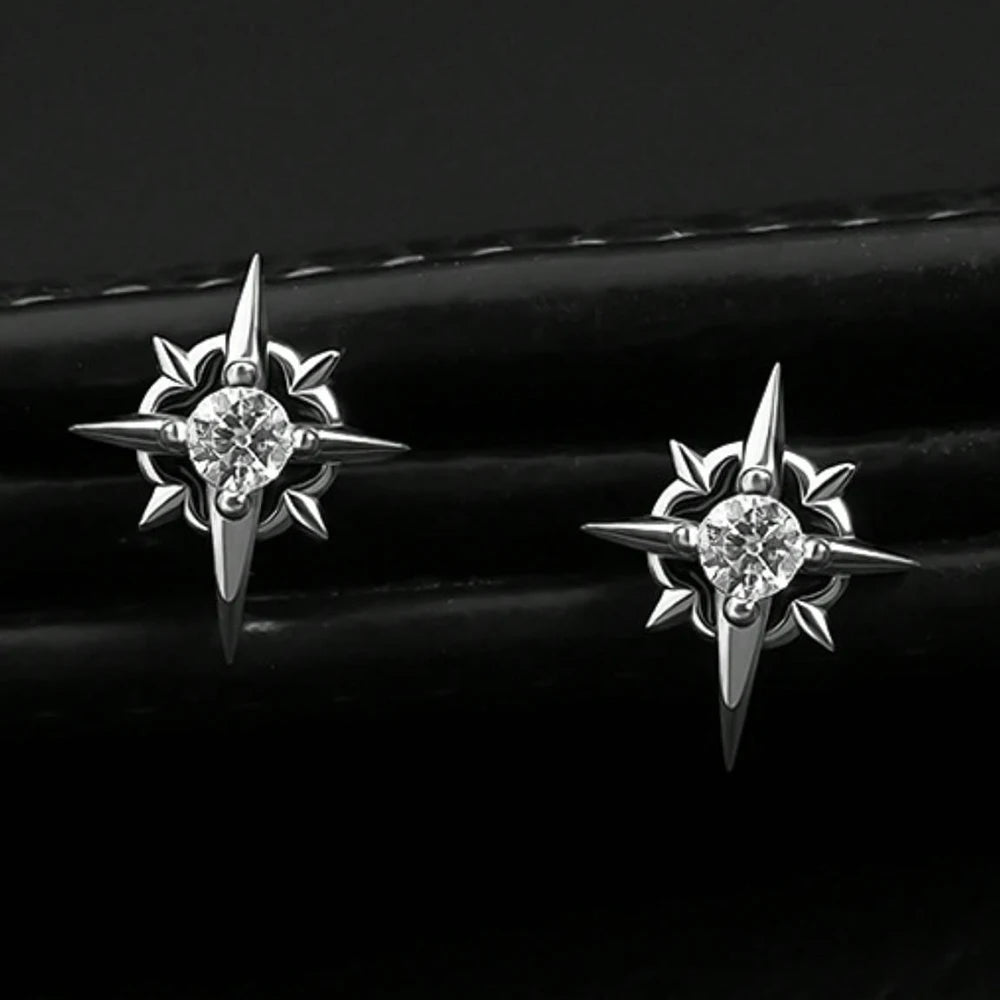 Brinco Masculino em Aço Inox Star Stud (Par)
