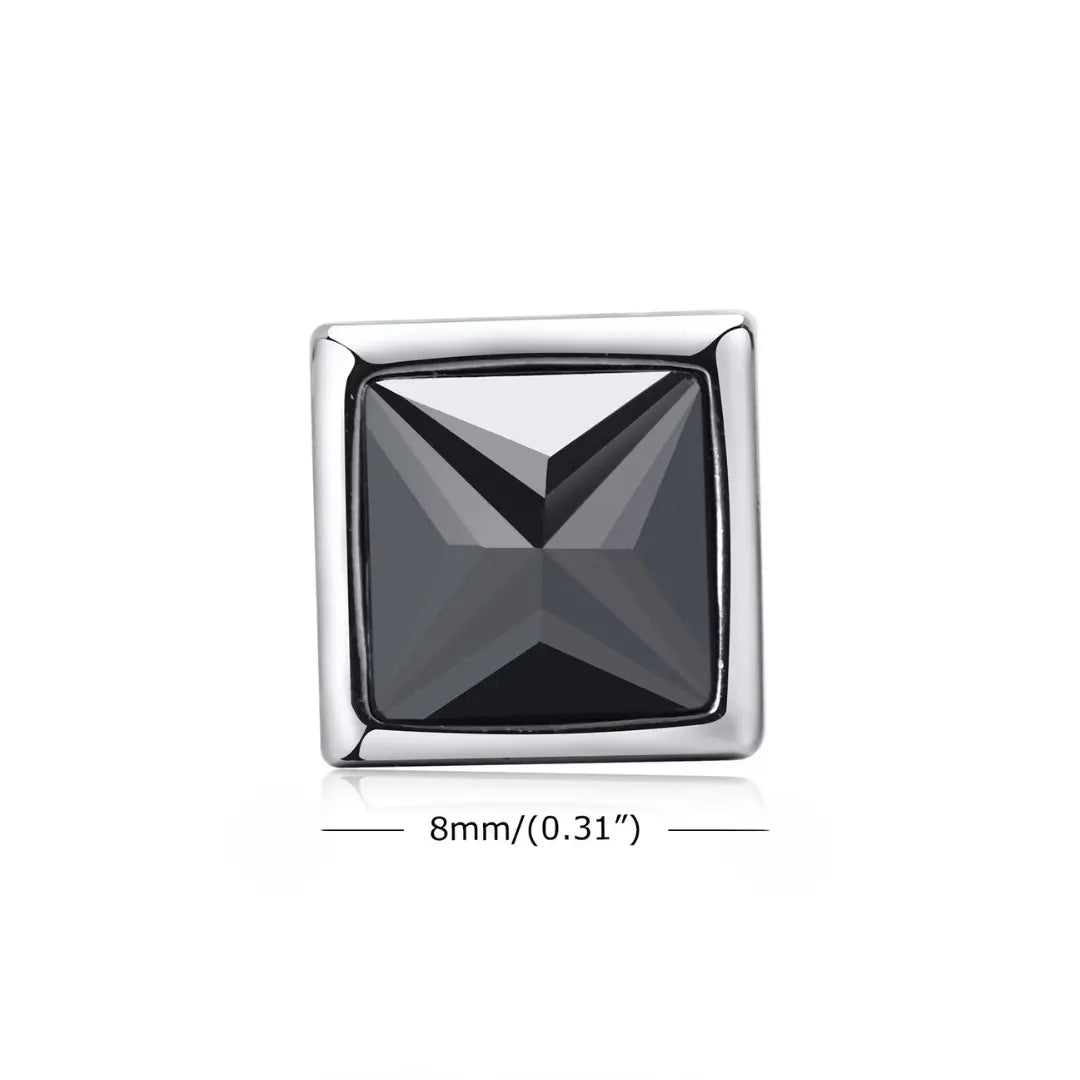 Brinco Masculino em Aço com Zircônia BlackSquare