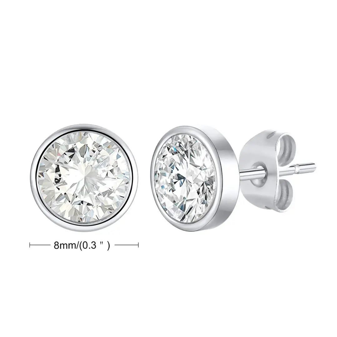 Brinco Masculino em Aço com Zircônia Cubic (Par)