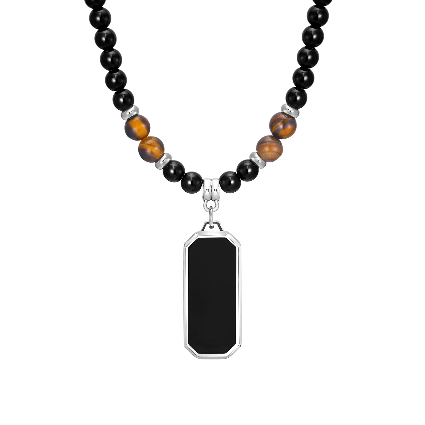 Colar Masculino Tibetano Lava Stone