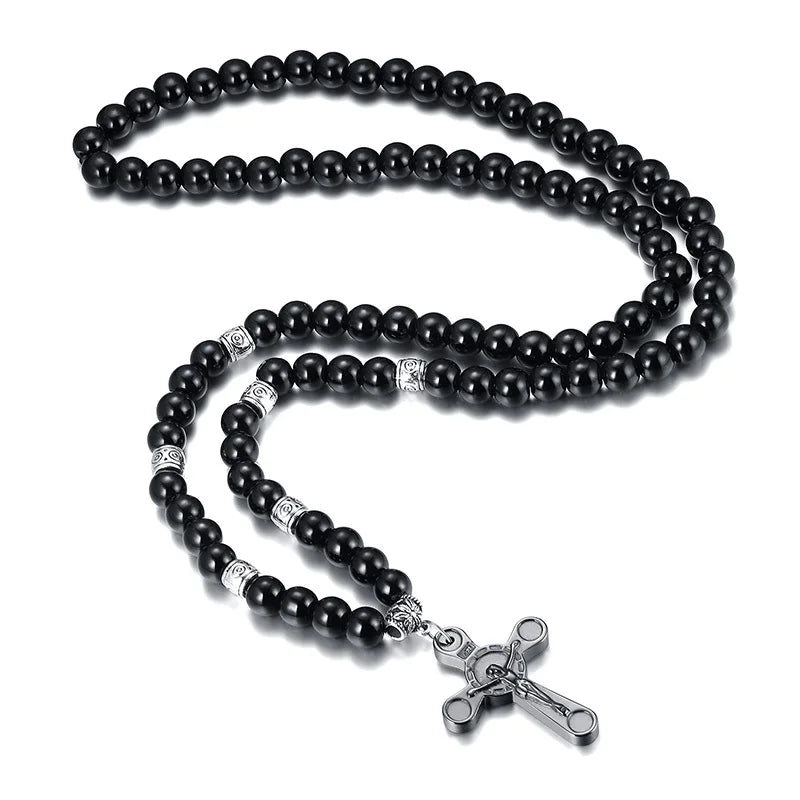 Colar Masculino Tibetano Lava Stone