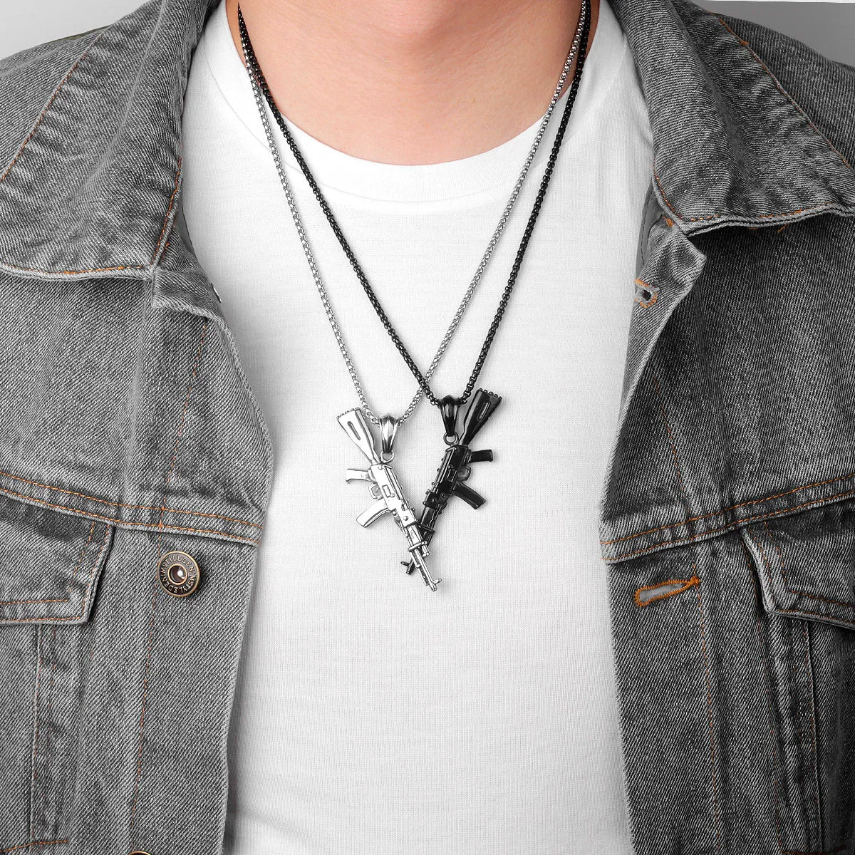 Colar Masculino em Aço Inox AK47