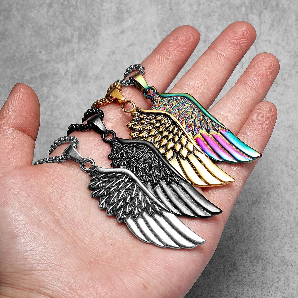 Colar Masculino em Aço Inox Angel Wings
