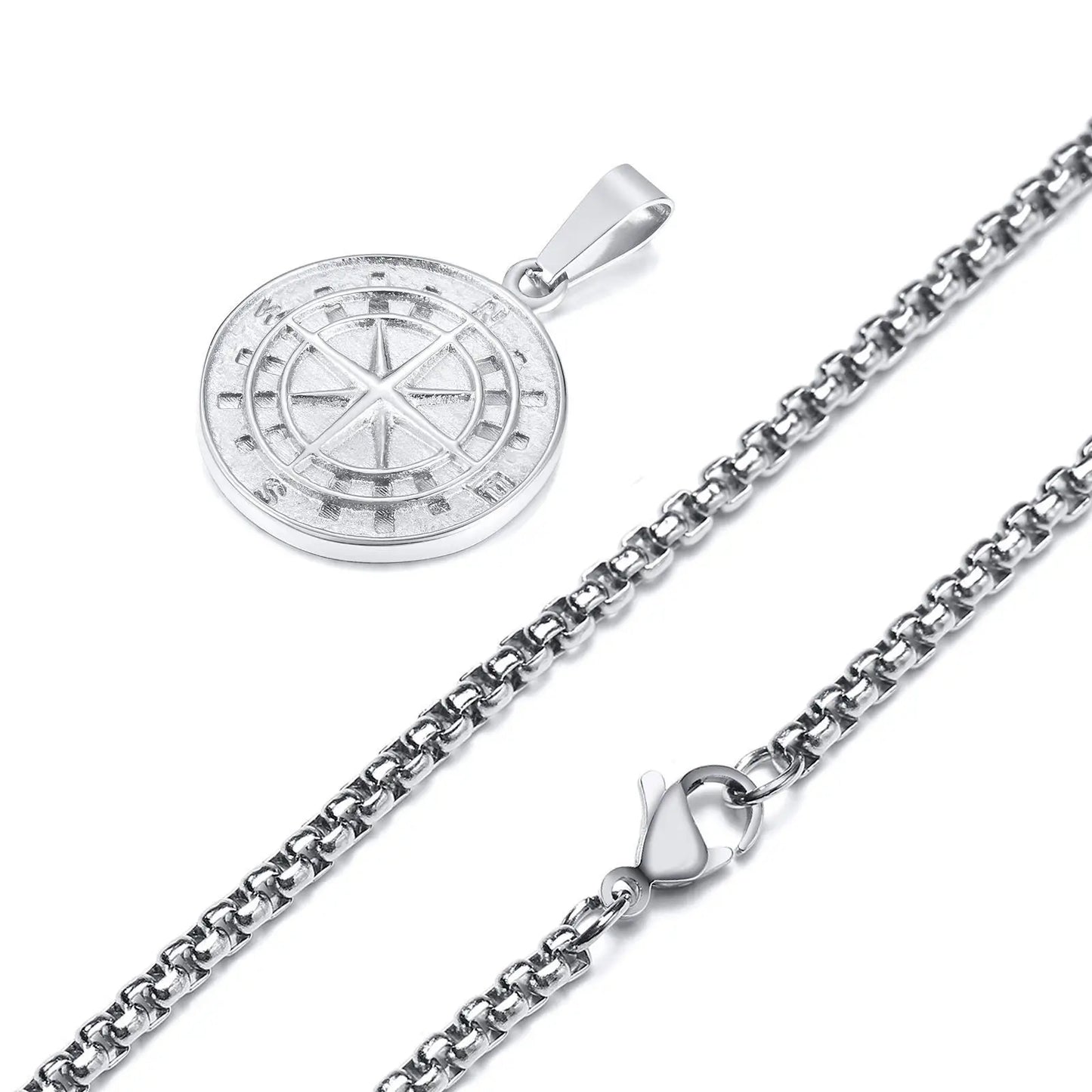 Colar Masculino em Aço Inox Compass