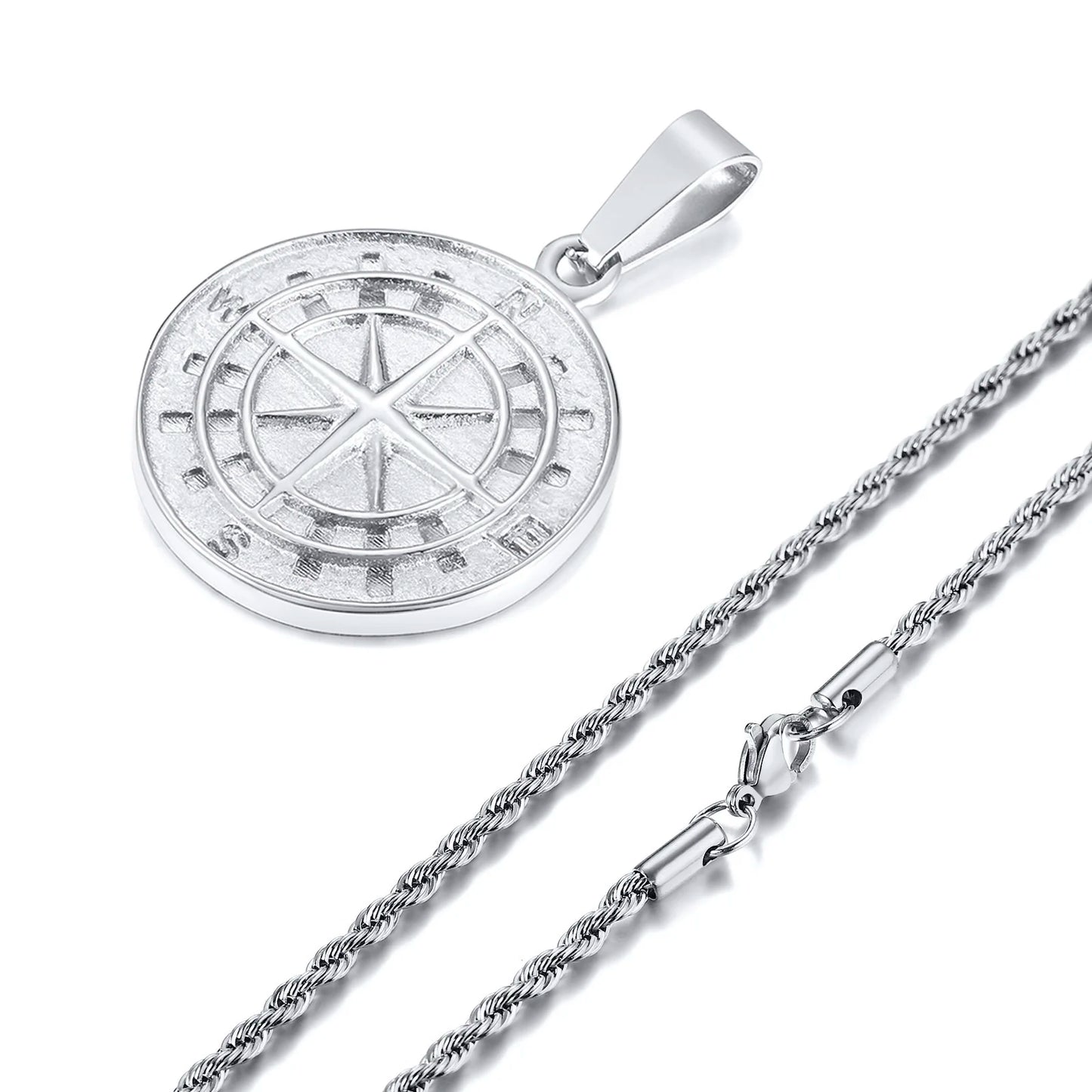 Colar Masculino em Aço Inox Compass