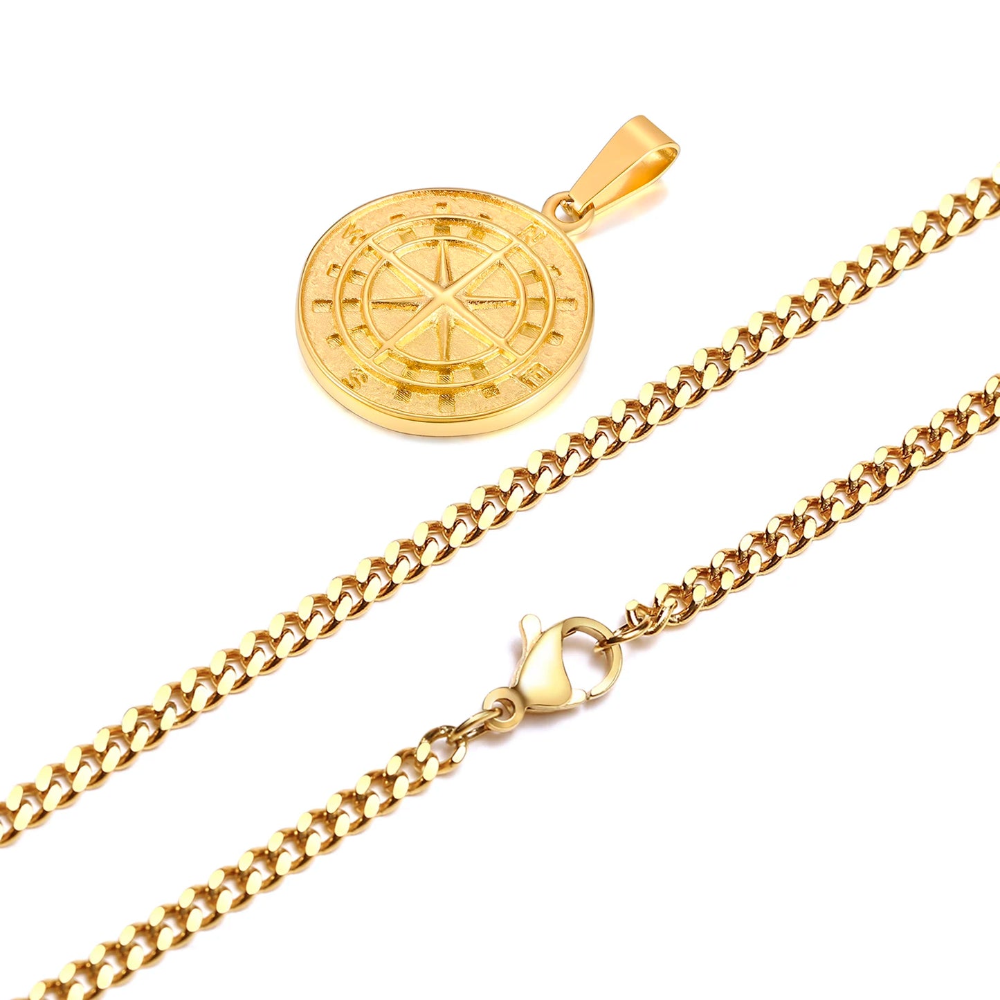 Colar Masculino em Aço Inox Compass