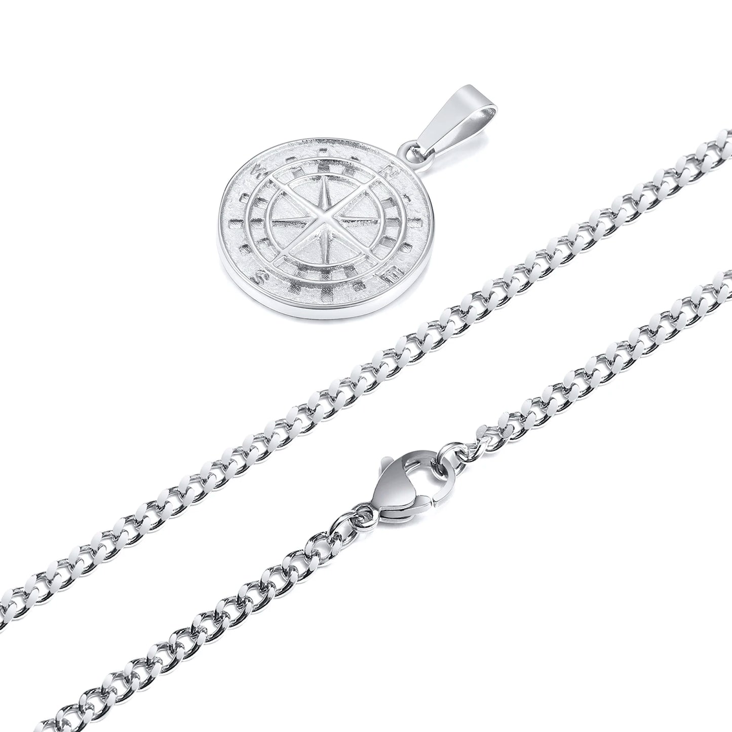 Colar Masculino em Aço Inox Compass