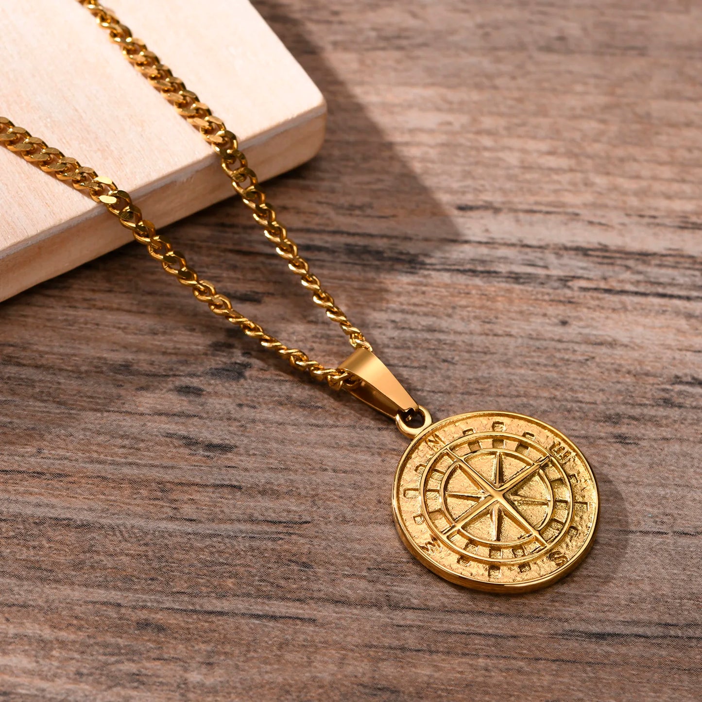 Colar Masculino em Aço Inox Compass