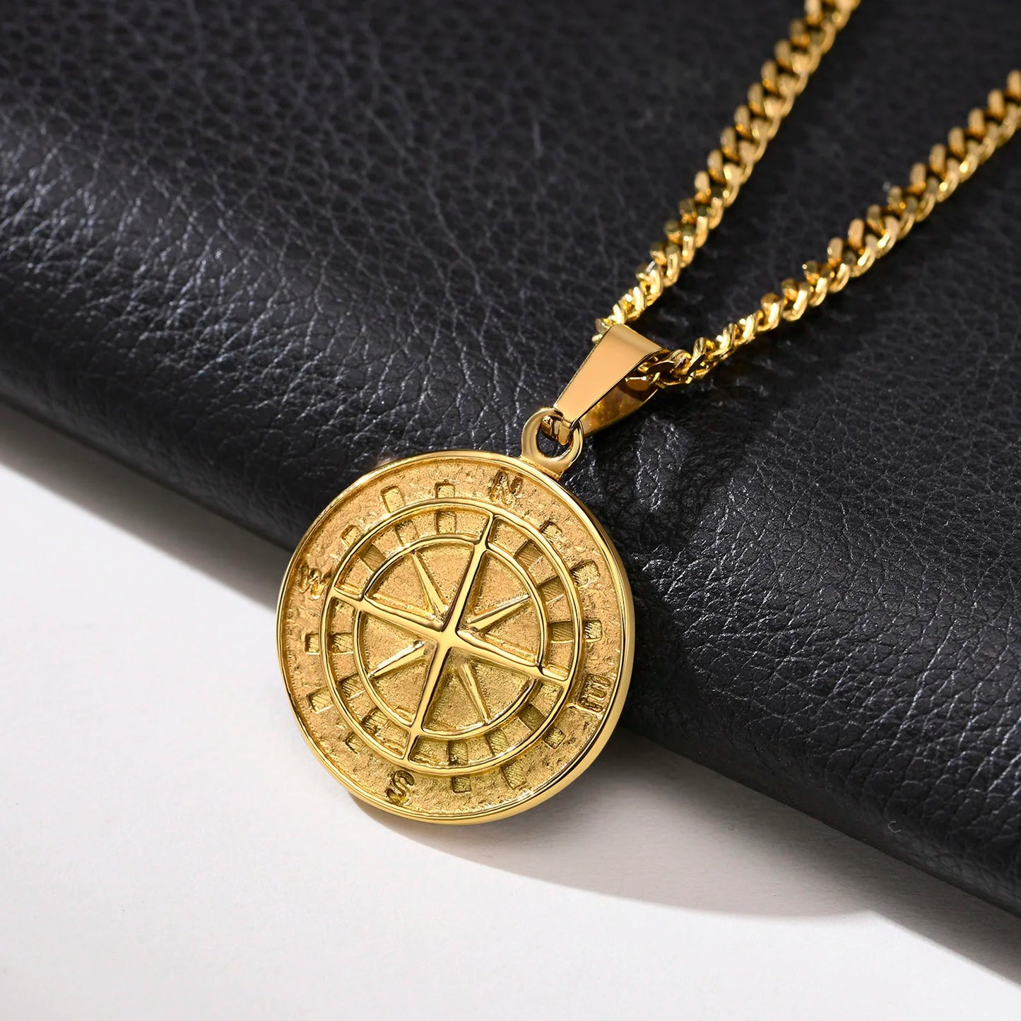 Colar Masculino em Aço Inox Compass