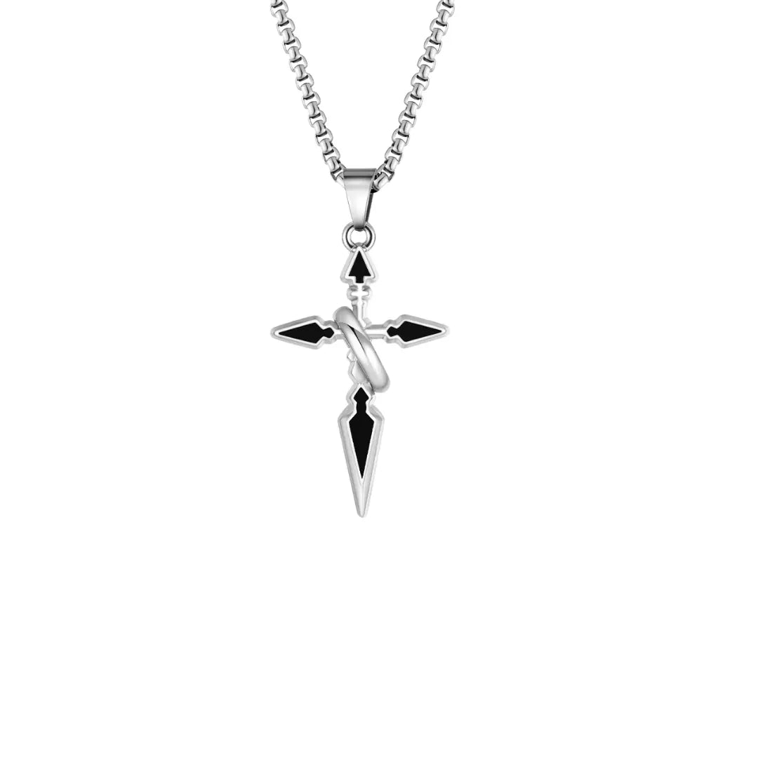 Colar Masculino em Aço Inox Cross Ring