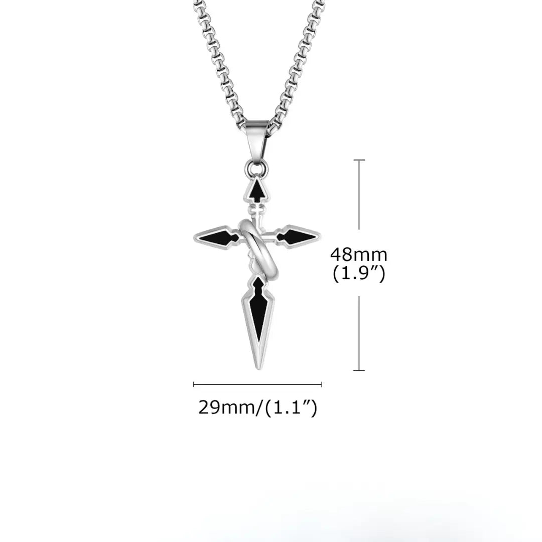 Colar Masculino em Aço Inox Cross Ring