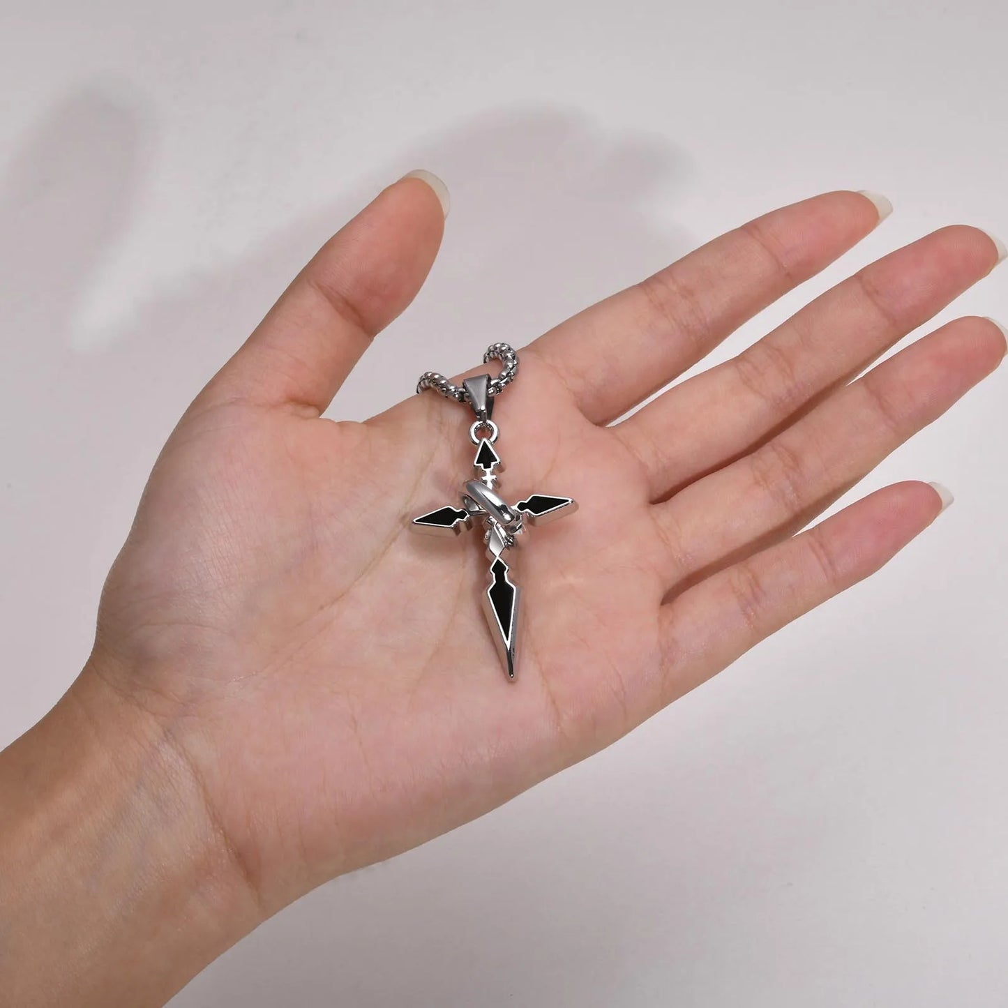Colar Masculino em Aço Inox Cross Ring