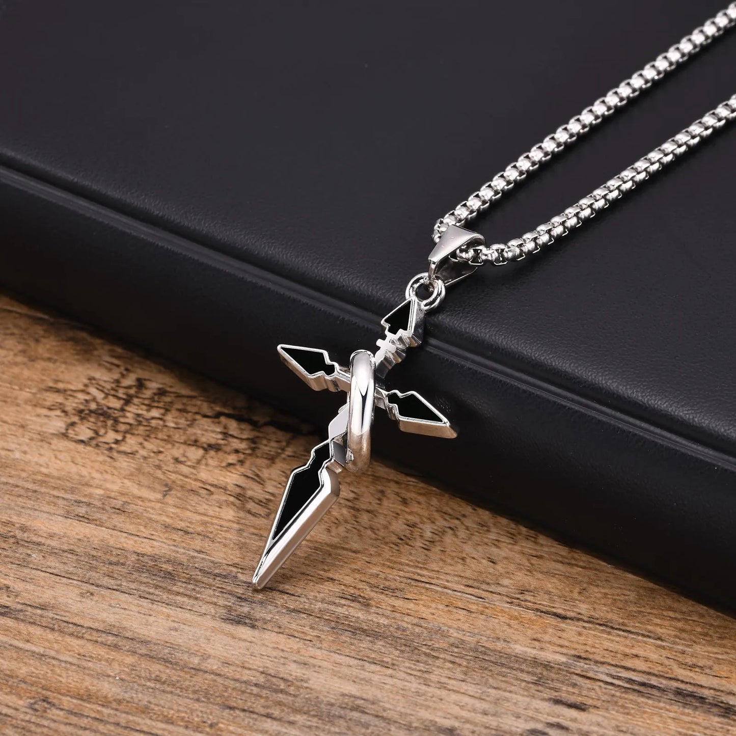 Colar Masculino em Aço Inox Cross Ring