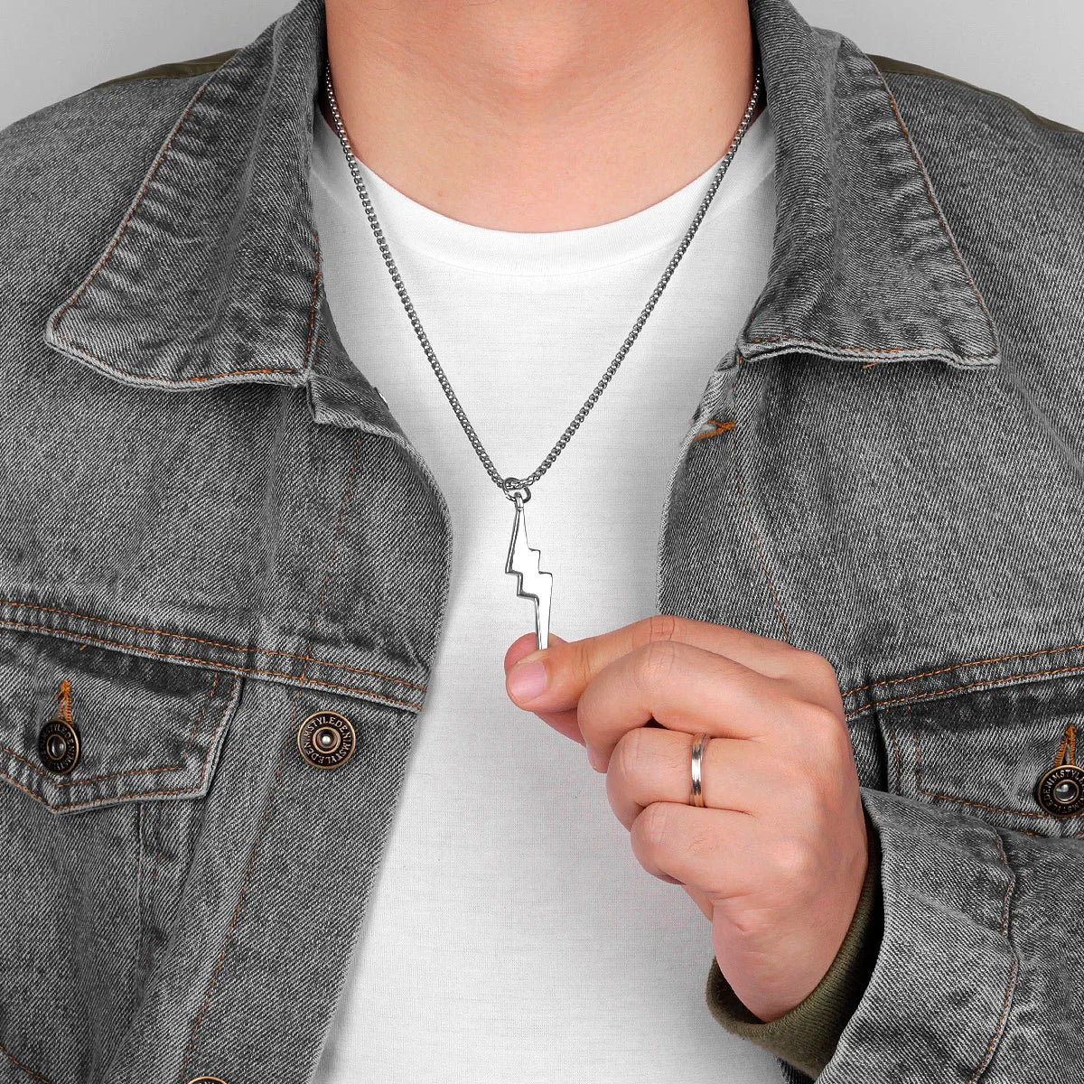 Colar Masculino em Aço Inox Lightning