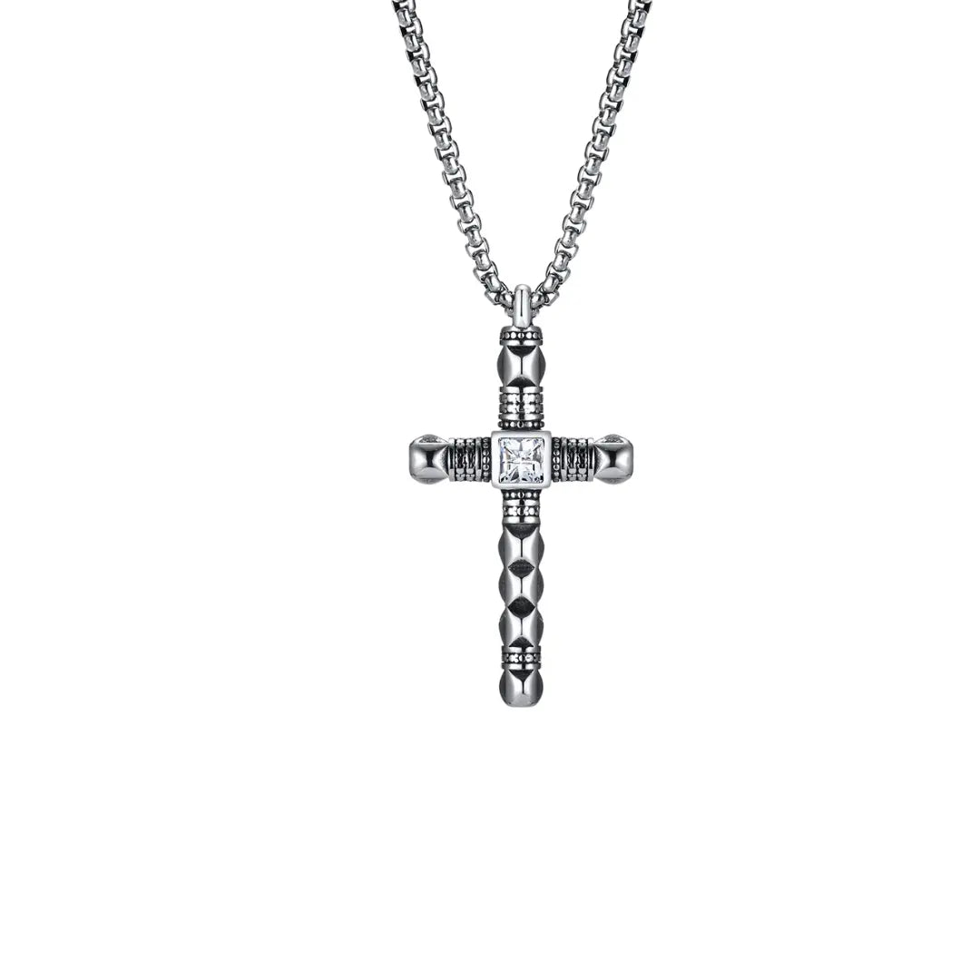 Colar Masculino em Aço Inox Punk Cross