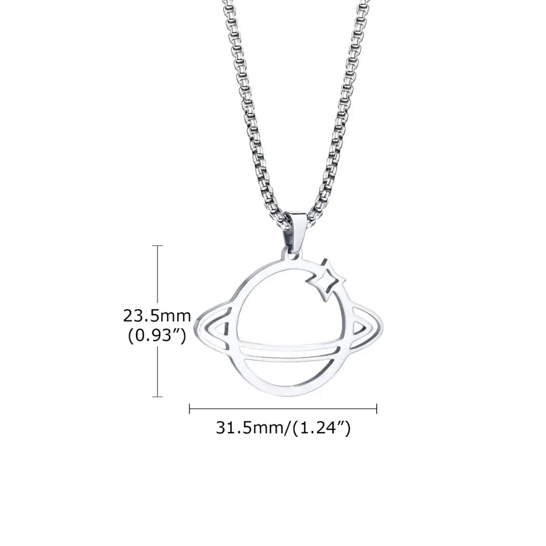 Colar Masculino em Aço Inox Saturn