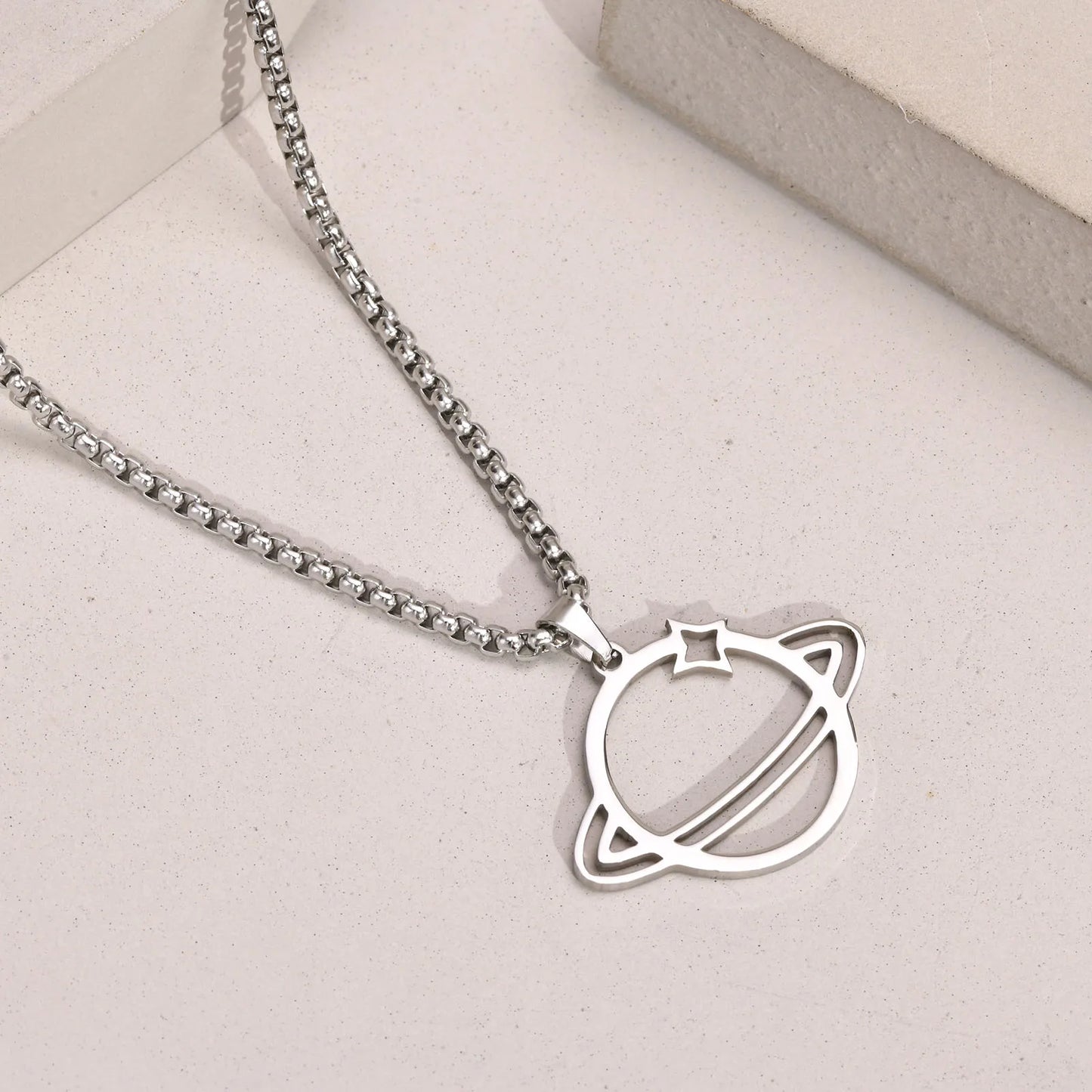 Colar Masculino em Aço Inox Saturn