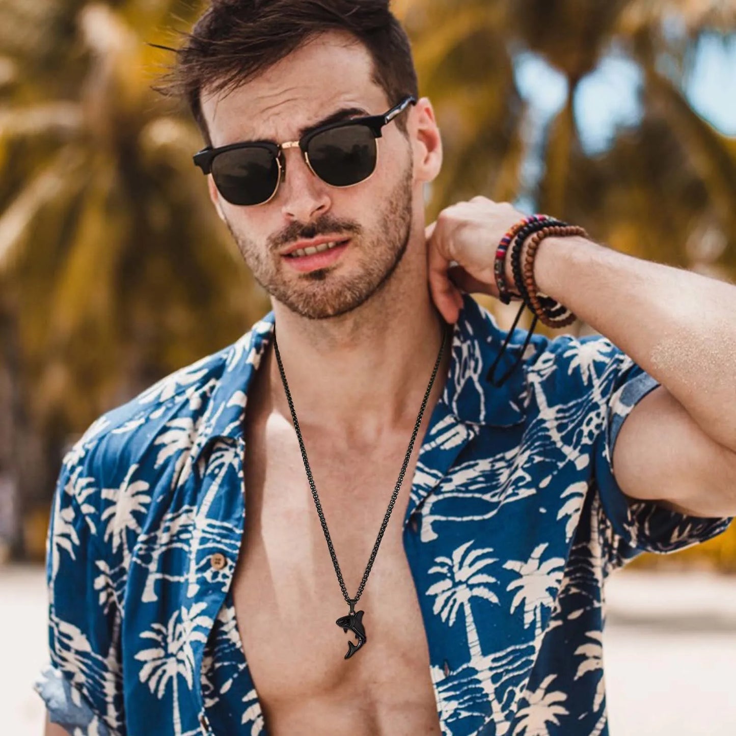 Colar Masculino em Aço Inox Shark