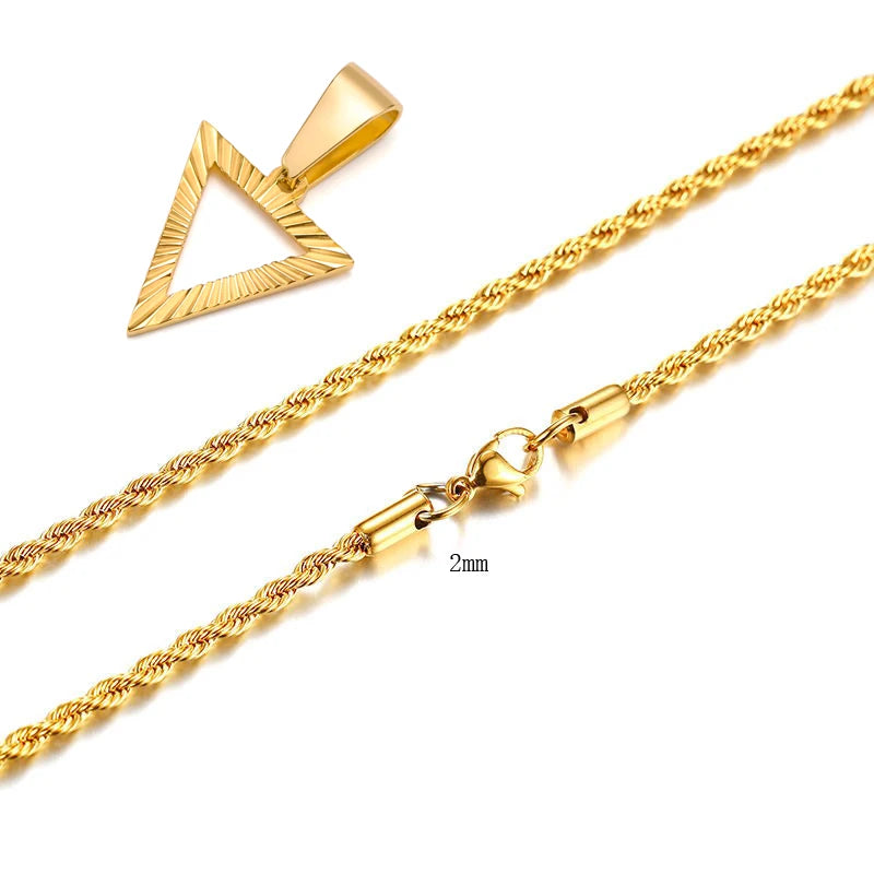 Colar Masculino em Aço Inox Triangle