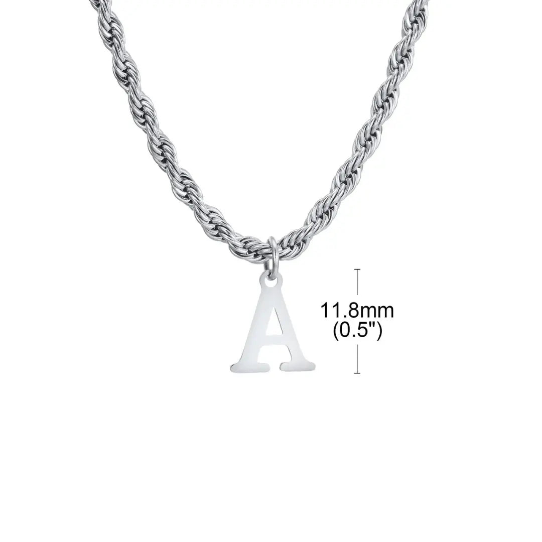 Colar Masculino em Aço Inox com Letra Inicial Lead