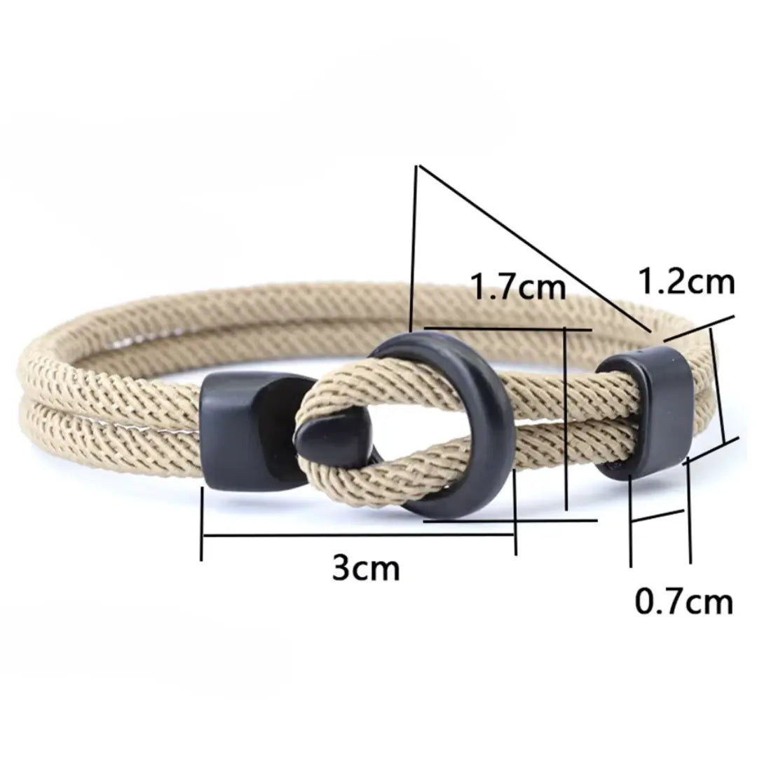 Conjunto de Pulseiras Masculinas em Paracord e Ônix Preto (2 Peças)