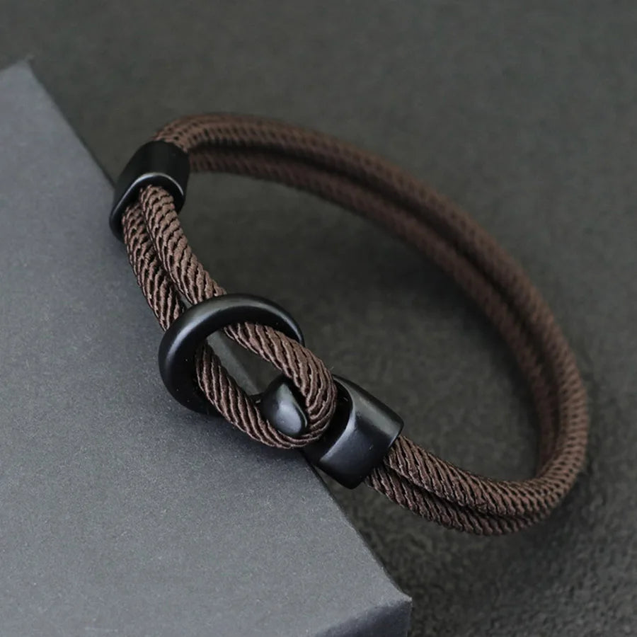 Conjunto de Pulseiras Masculinas em Paracord e Ônix Preto (2 Peças)