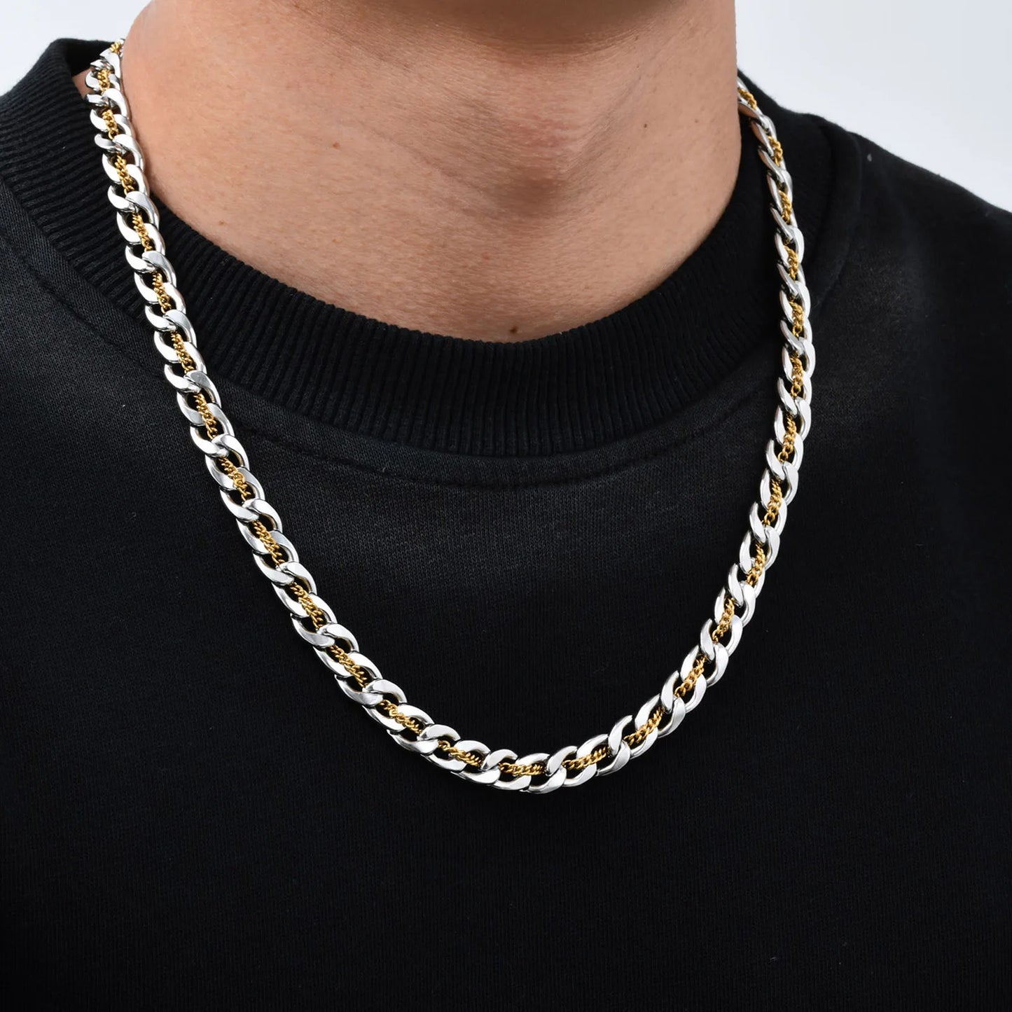 Corrente Masculina em Aço Inox Mesclada