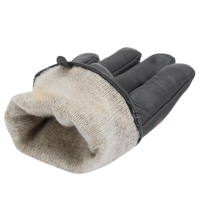Luva Masculina de Couro Preta - Orion