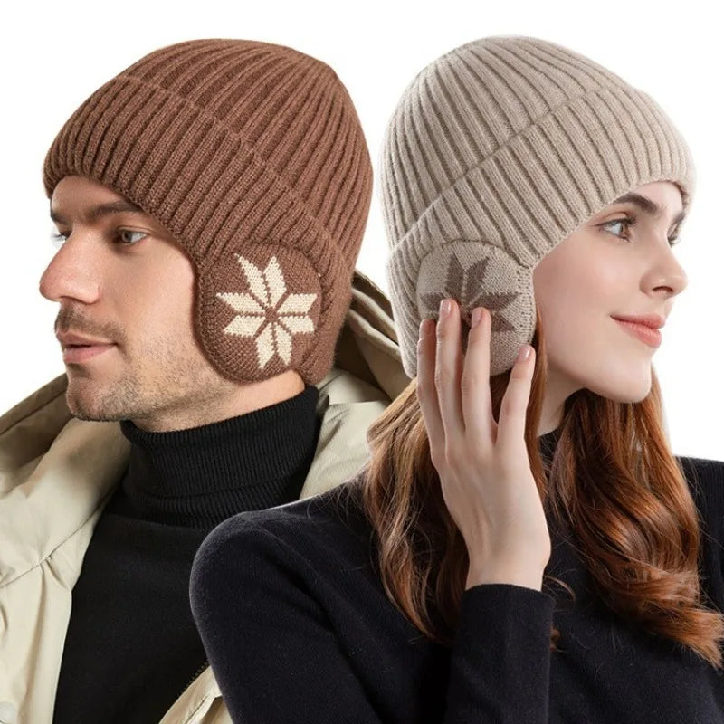 Gorro Unissex Tricotado Quentinho Snowflake