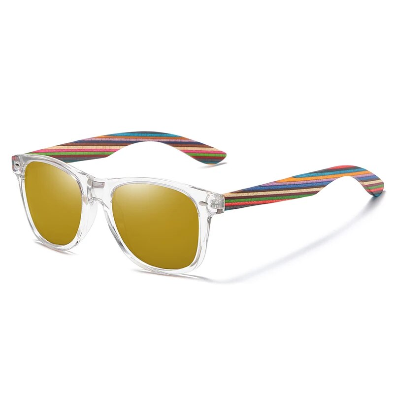 Óculos de Sol Haste Madeira Masculino Dourado - Orion