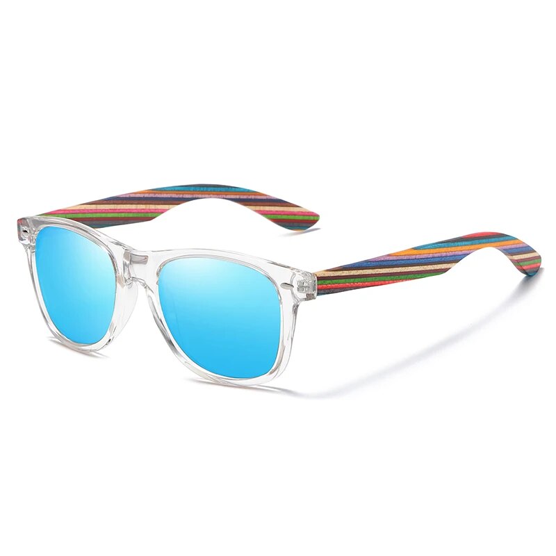 Óculos de Sol Haste Madeira Masculino Azul - Orion