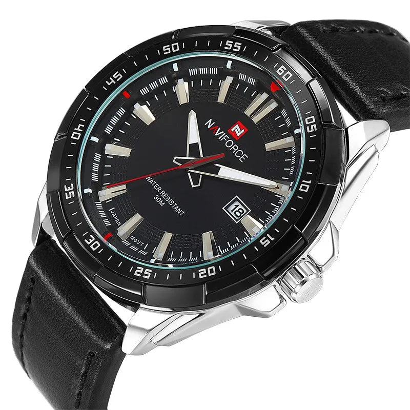 Relógio Masculino Esportivo Pulseira Couro Preto - Orion