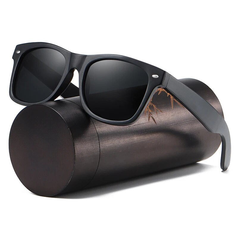 Óculos de Sol Haste Madeira Masculino Preto - Orion