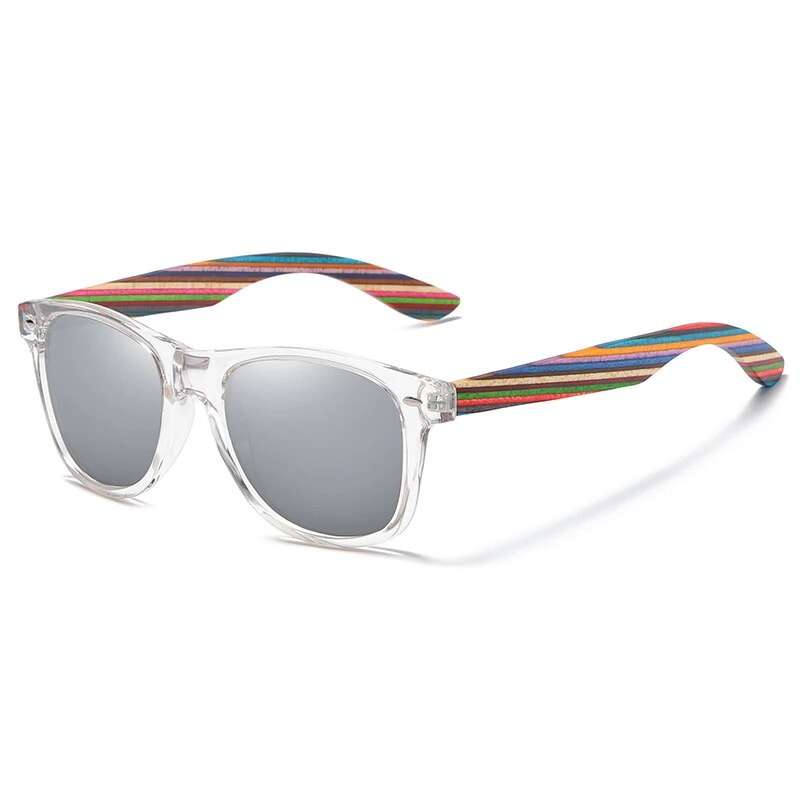 Óculos de Sol Haste Madeira Masculino Prata - Orion
