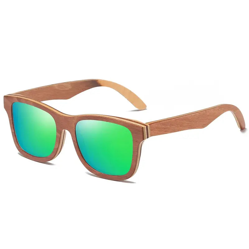 Óculos de Sol Haste Madeira Masculino Verde - Orion