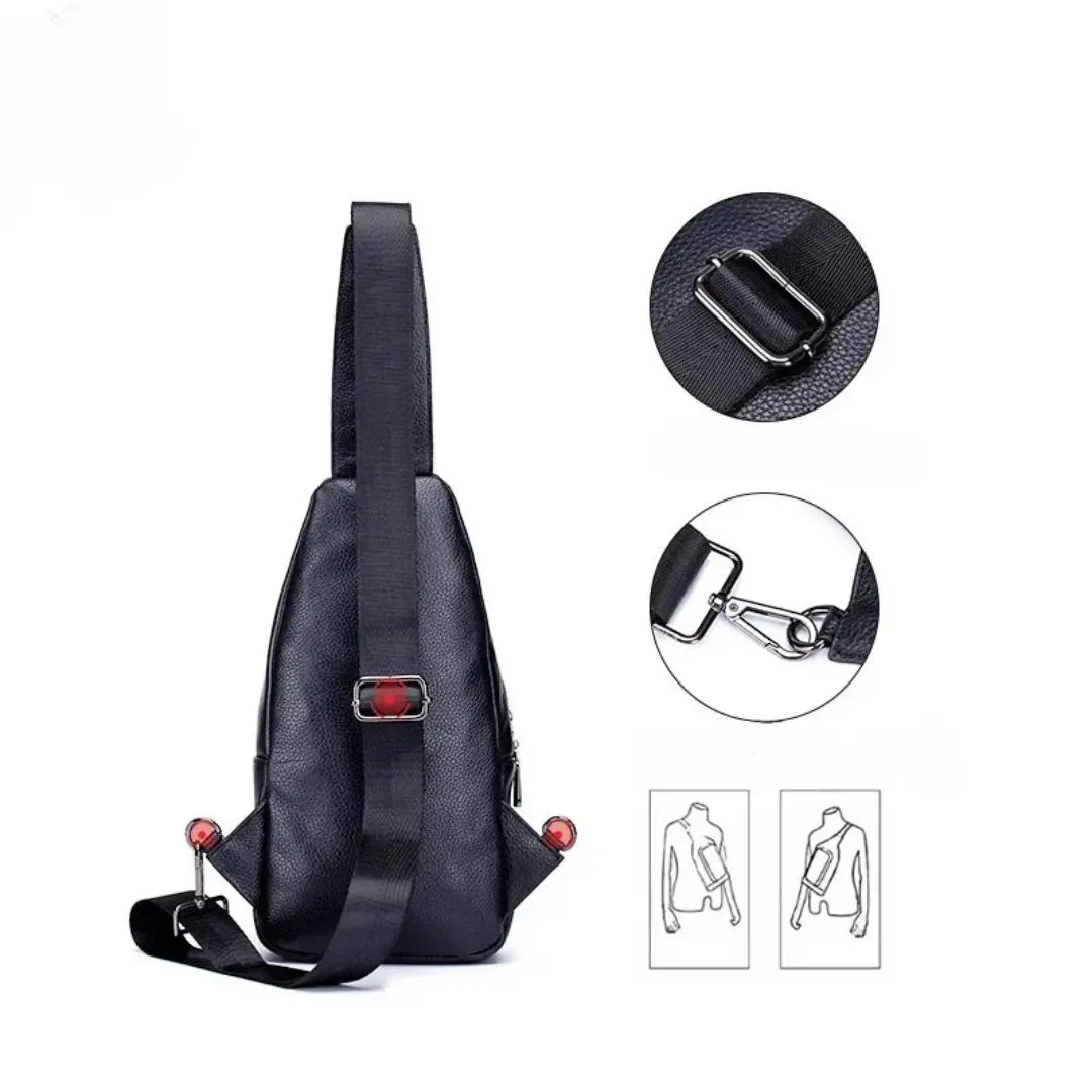Mochila Transversal Masculina de Couro Scorpio