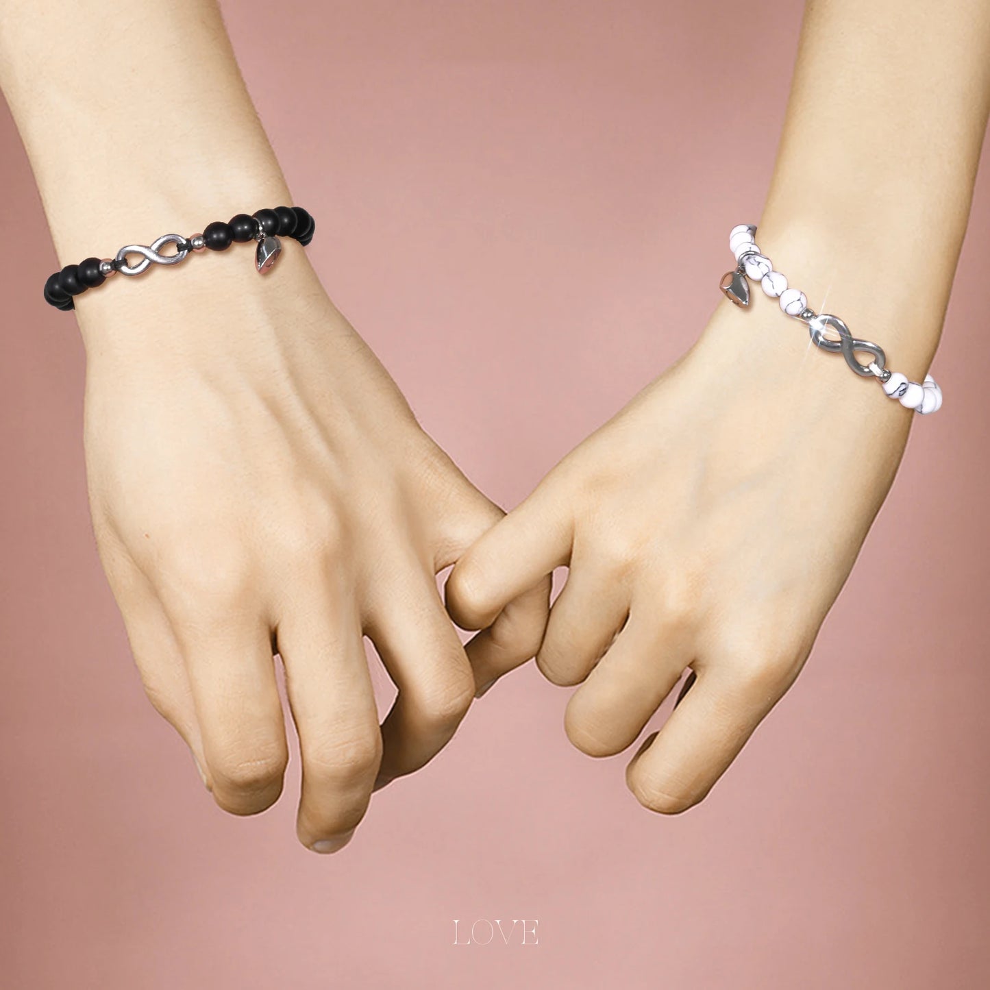 Par de Pulseiras em Pedras Naturais Infinity