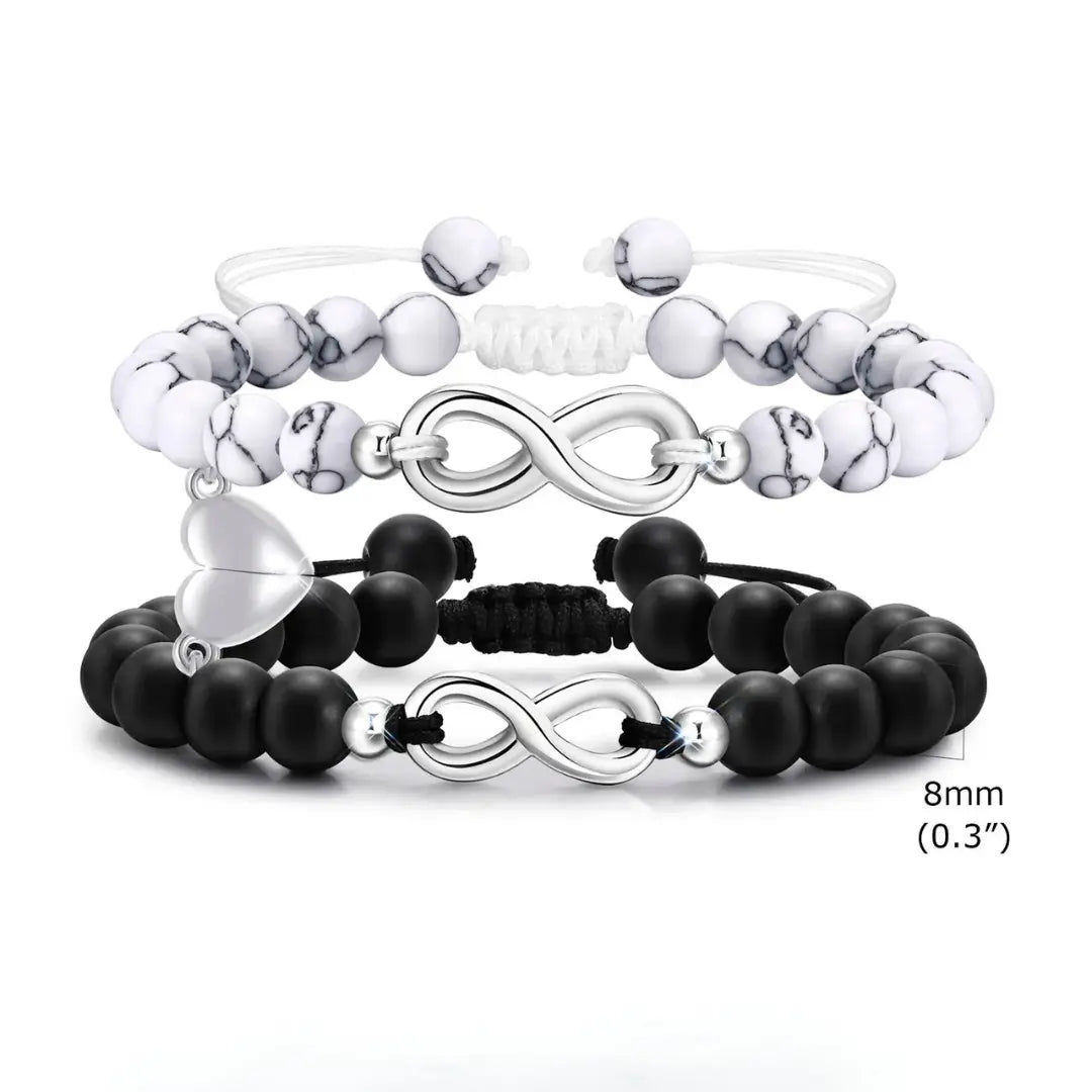 Par de Pulseiras em Pedras Naturais Infinity
