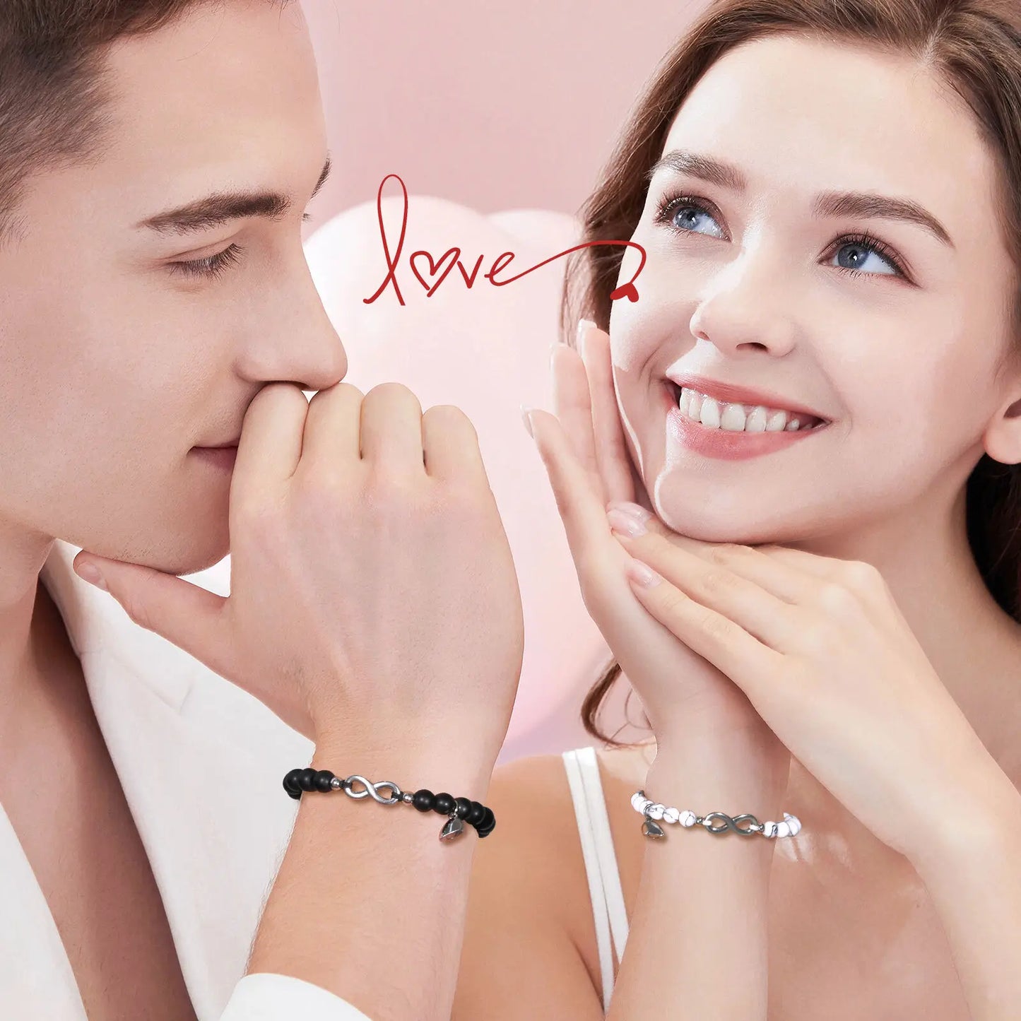 Par de Pulseiras em Pedras Naturais Infinity