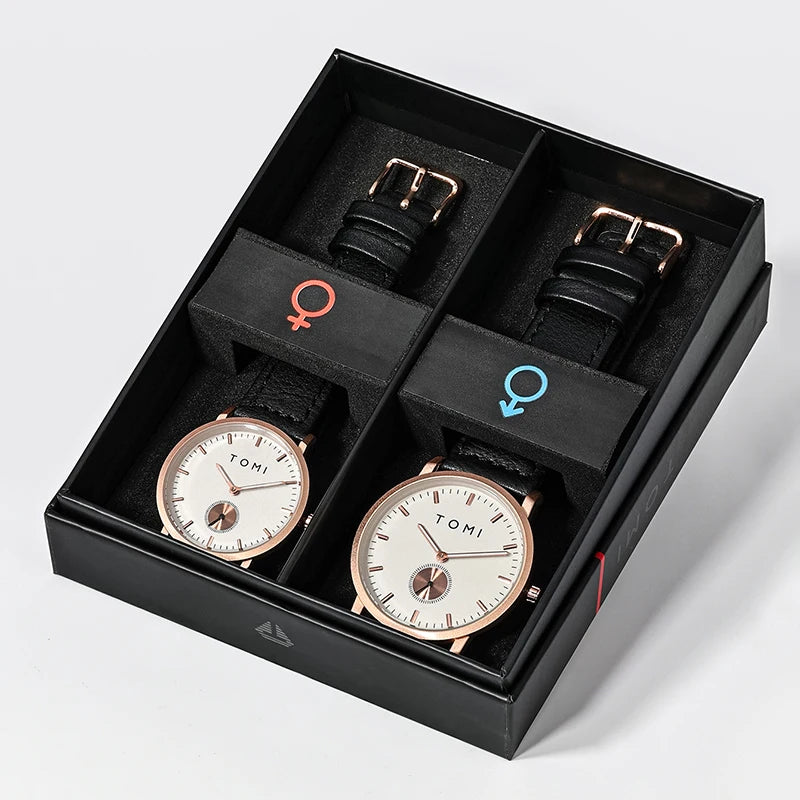 Par de Relógios Masculino e Feminino Minimalista Amour