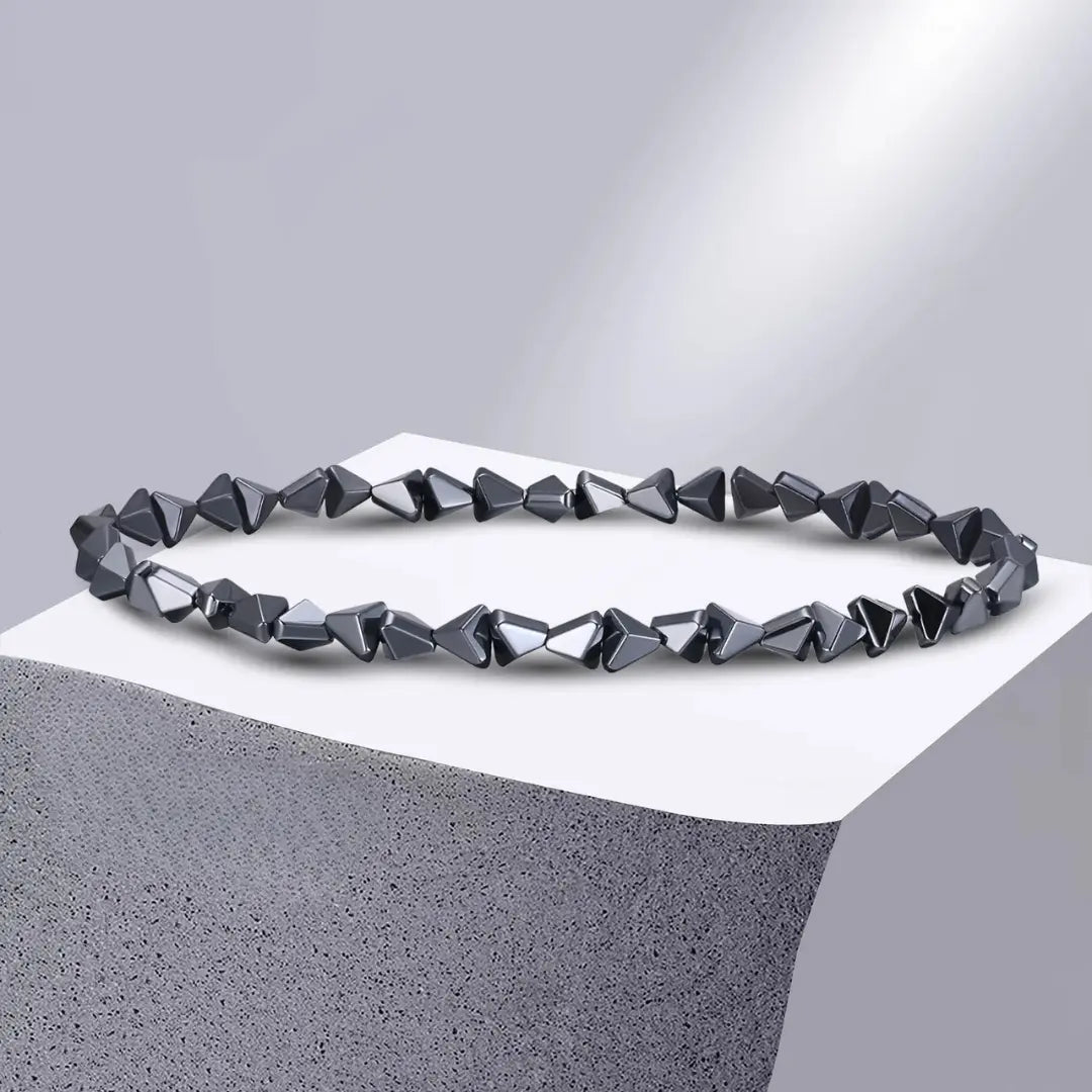 Pulseira Masculina Geométrica em Hematita Glam