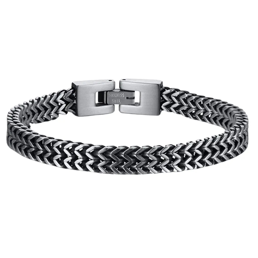Pulseira Masculina em Aço Inoxidável Cubic