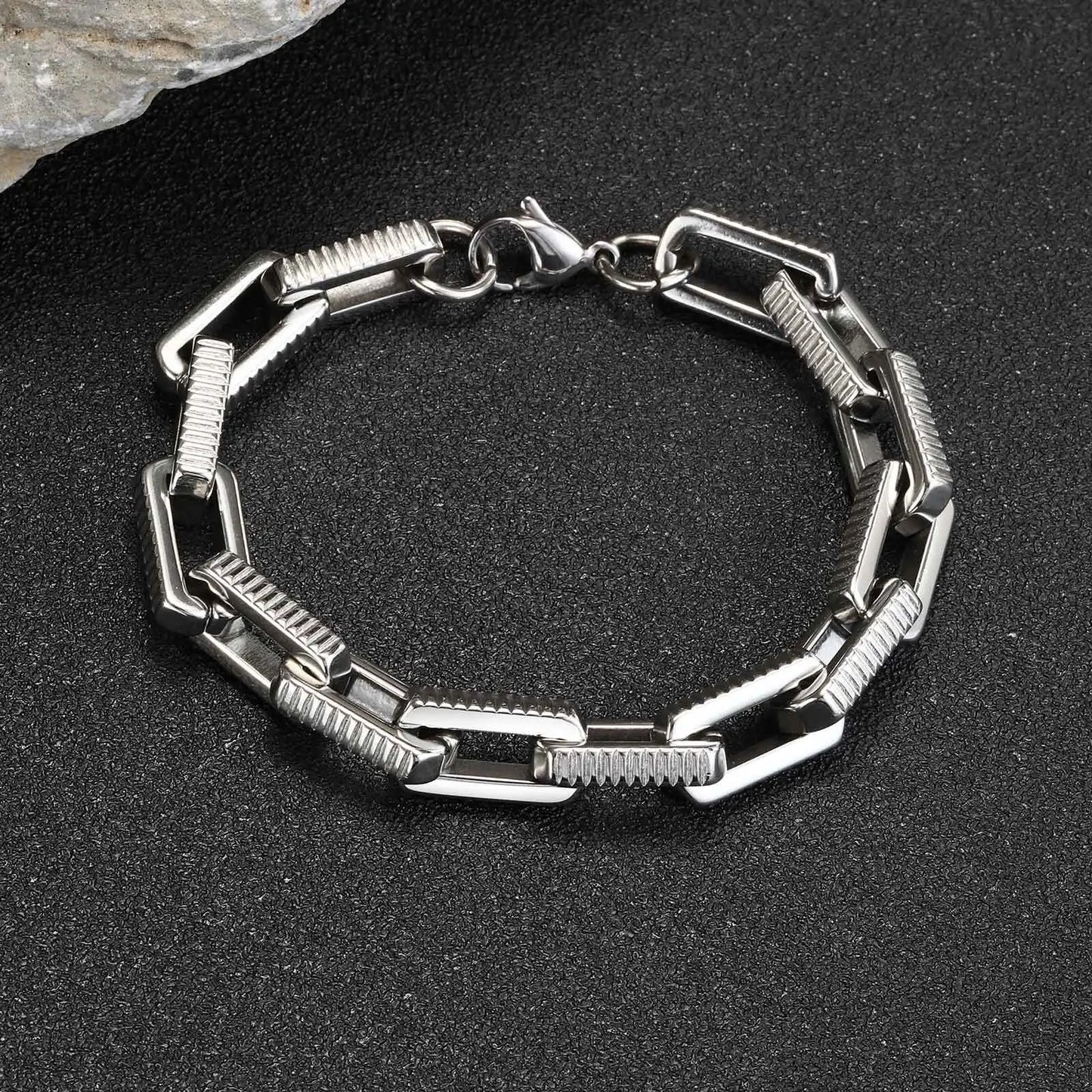 Pulseira Masculina em Aço Lucian